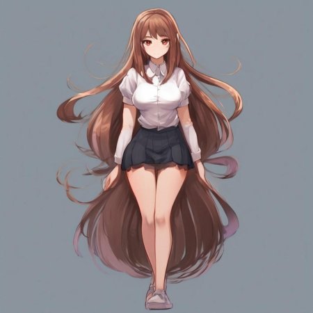 Аниме девушка с длинными волосами