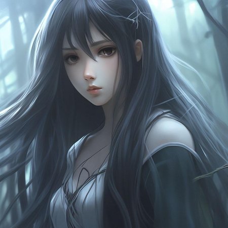 Длинные волосы аниме