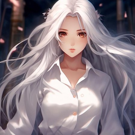 Белые длинные волосы