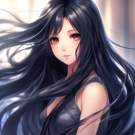 Девушка с черными волосами аниме
