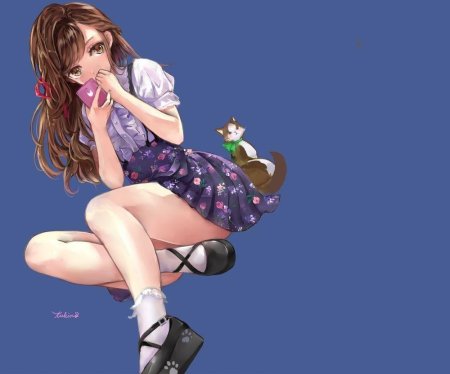 Аниме девушка в туфлях