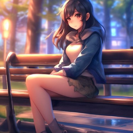 Девушка на скамейке