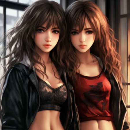 Две аниме девушки