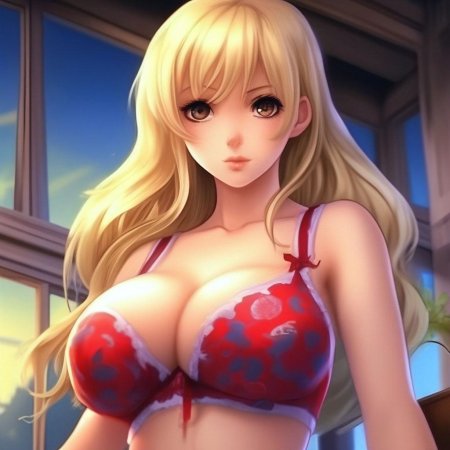 Аниме девушка с большими грудью