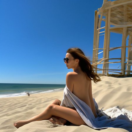 Красивая на пляже