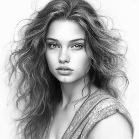 Портреты девушек карандашом