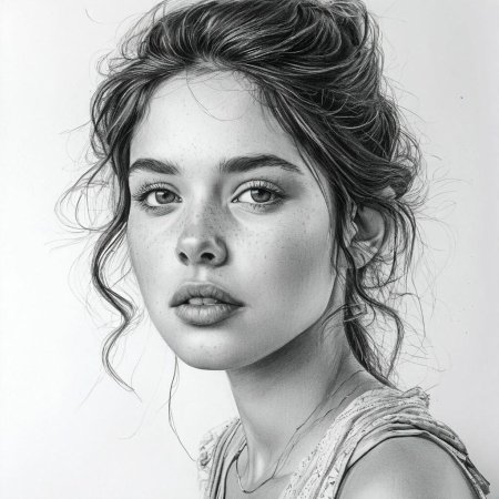 Женский портрет карандашом