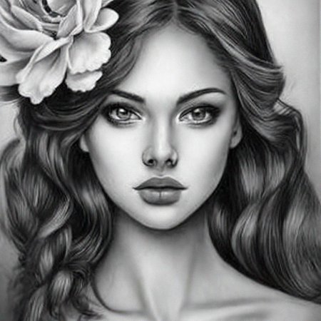 Красивая девушка карандашом