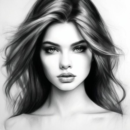 Красивая девушка рисунок карандашом