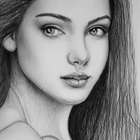 Девушка карандашом для срисовки
