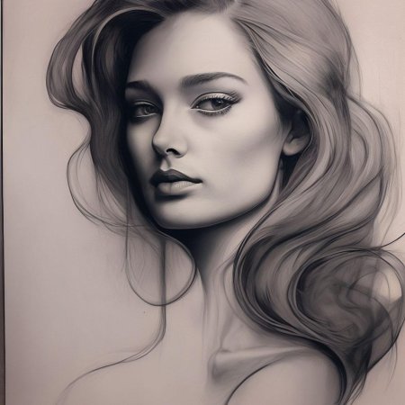 Красивая девушка карандашом