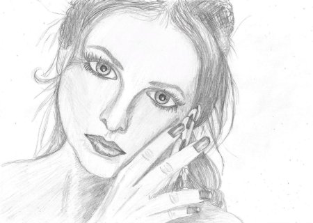 Портрет девушки карандашом