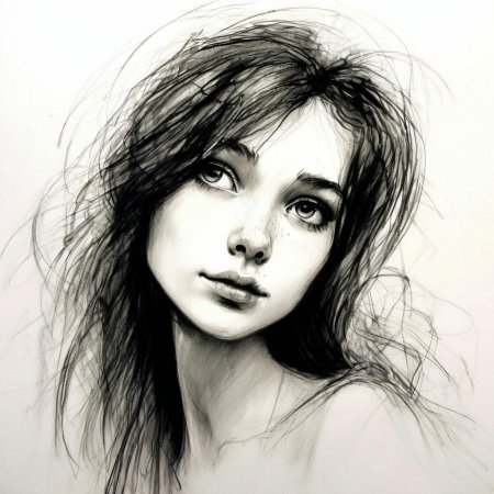Портрет девочки карандашом