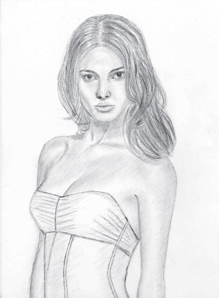 Девушка карандашом