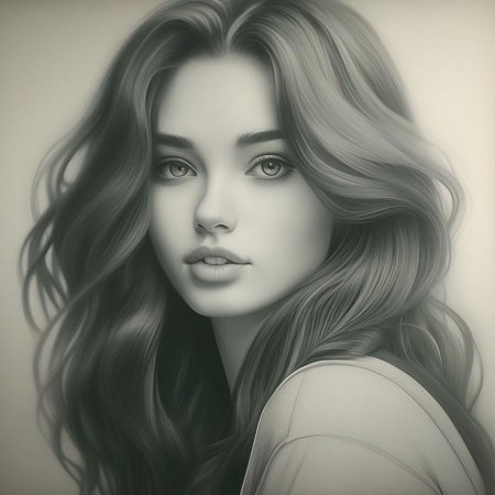 Красивая девушка рисунок карандашом
