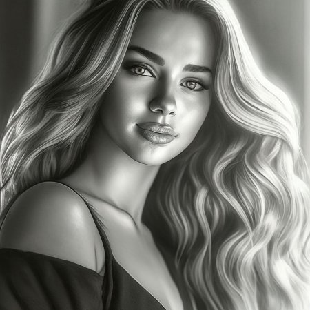 Девушка карандашом