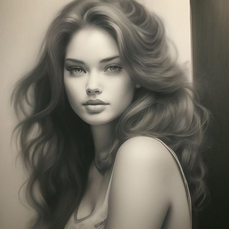 Красивая девушка карандашом