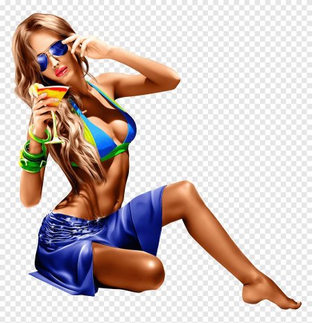 Девушка на прозрачном фоне