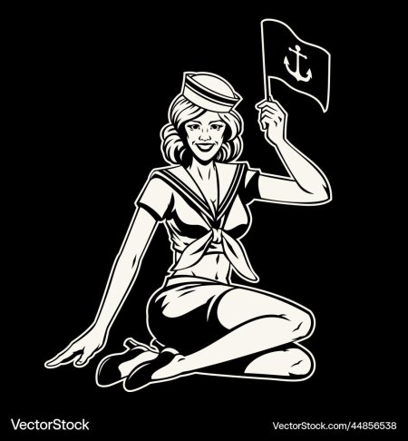 Матрос девушка вектор