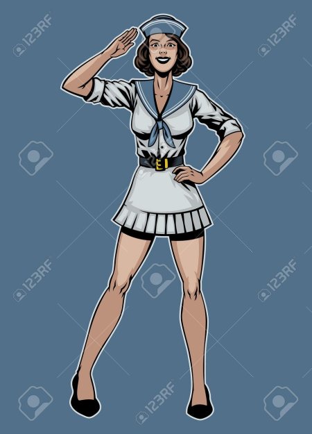 Женщина моряк вектор