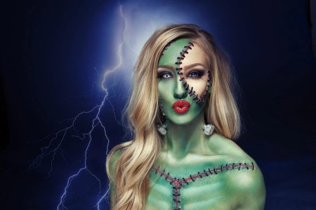 Макияж Фрэнки Штейн на Хэллоуин