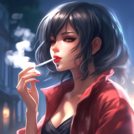 Девушка курит сигарету