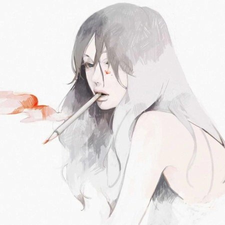 Девушка с сигаретой арт