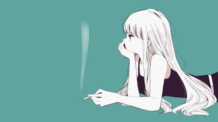 Аниме девушка с сигаретой