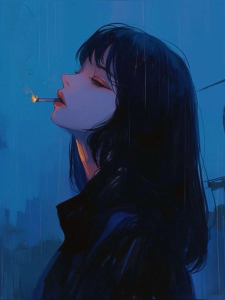 Аниме девочка с сигаретой