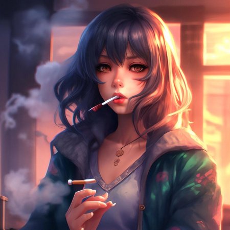Аниме девочка с сигаретой