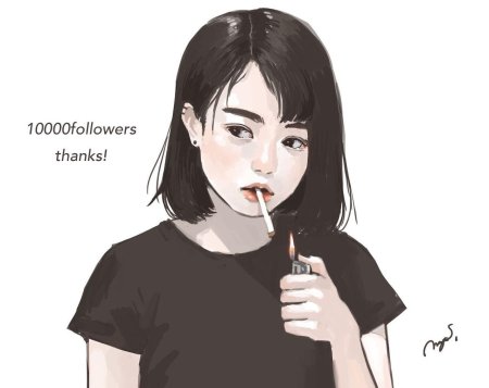 Курящие девушки арт