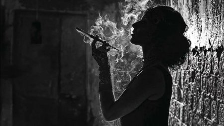 Девушка с сигаретой силуэт