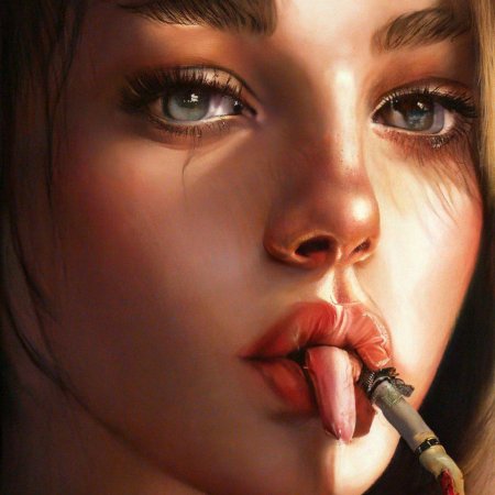 Девушка курит вейп