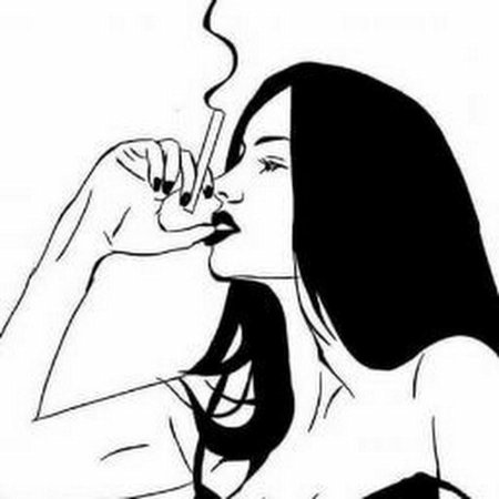 Девушка с сигаретой рисунок