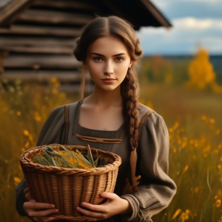 Девушка с корзиной