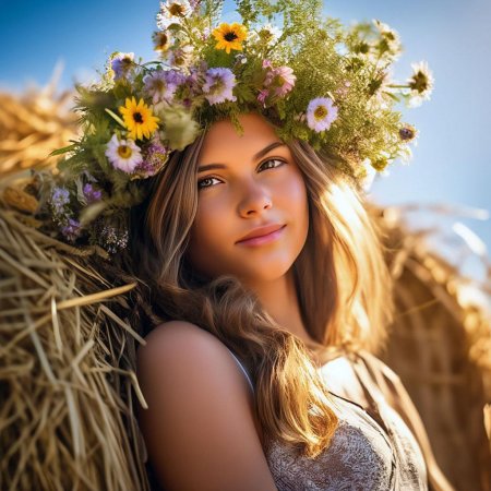 Девушка в венке