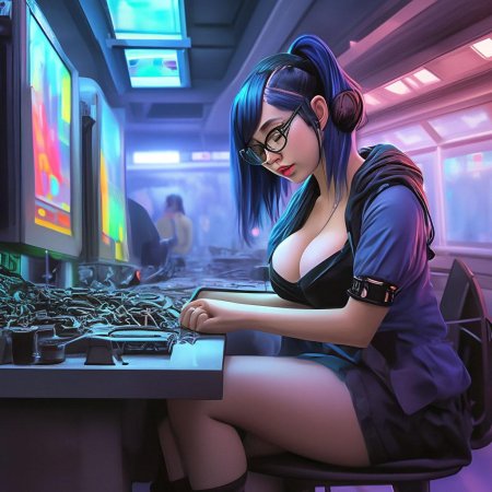 Девушка киберпанк