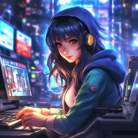 Аниме девушка геймер