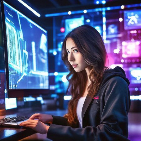 Девушка хакер