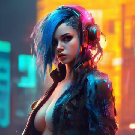 Девушка в стиле киберпанк