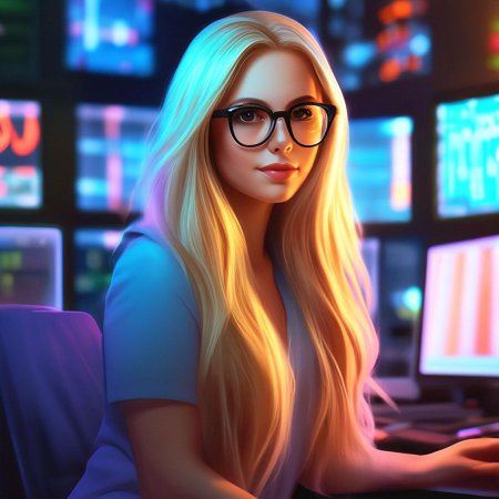 Блондинка в очках