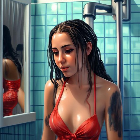 Девушка в душ