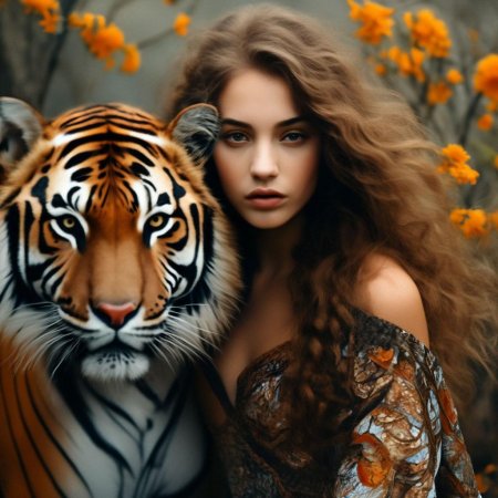 Девушка тигрица