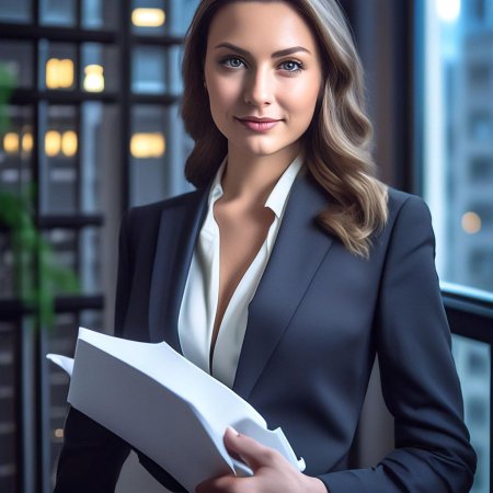 Красивая девушка в деловом костюме