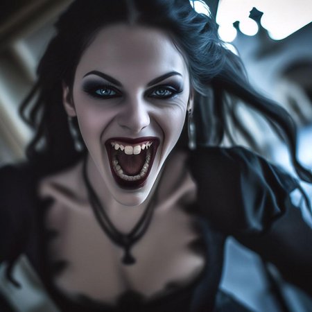 Красивая девушка вампир