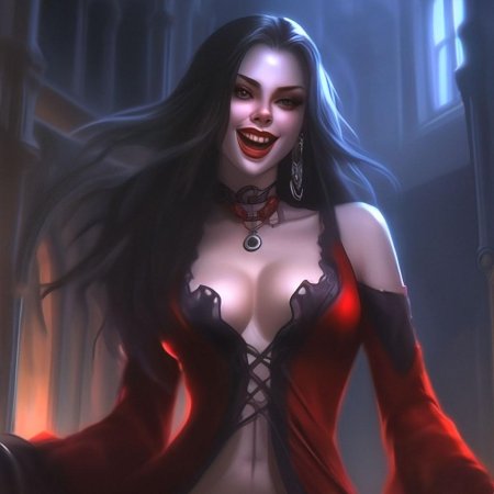 Красивая девушка вампир