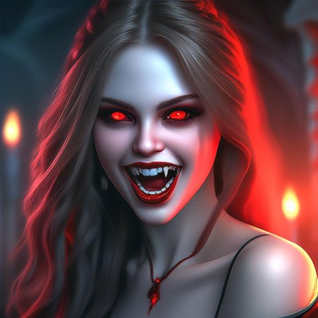 Красивая девушка вампир