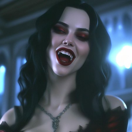 Красивая девушка вампир