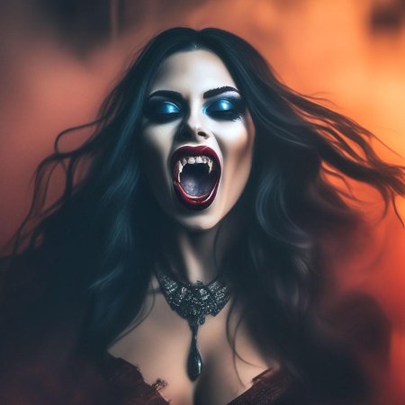 Красивая девушка вампир