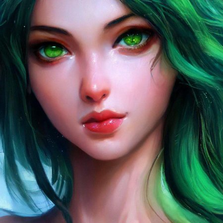 Аниме девушка с зелеными глазами